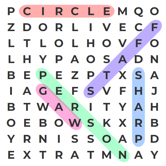 Step 2: Keep finding more hidden words in the grid